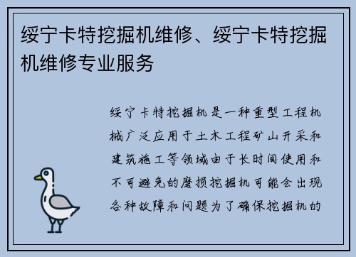 绥宁卡特挖掘机维修、绥宁卡特挖掘机维修专业服务